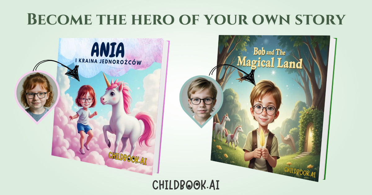 ChildBook.ai personalized storybooks featuring a child's photo turned into the book's main character